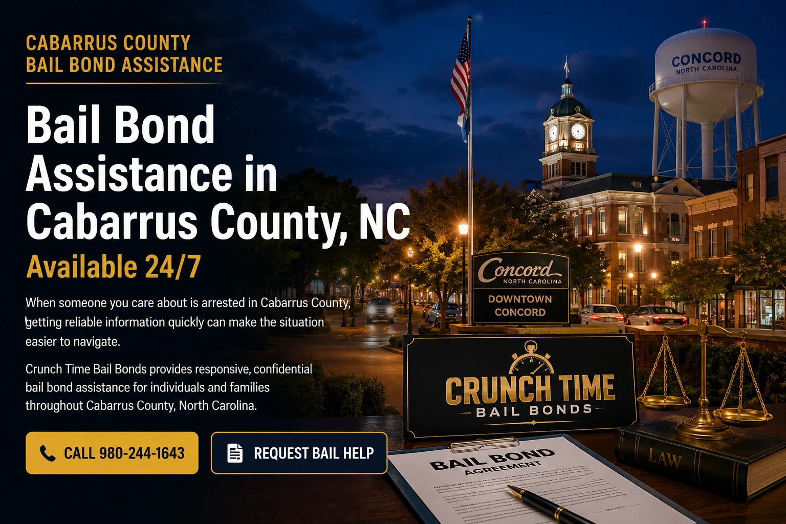 Cabarrus County NC bail bond assistance - Crunch Time Bail Bonds