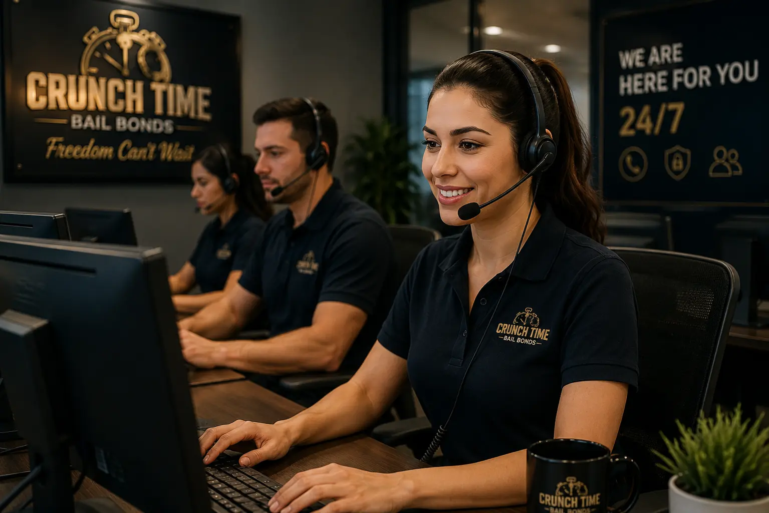 Crunch Time Bail Bonds 24/7 customer support team in Charlotte NC