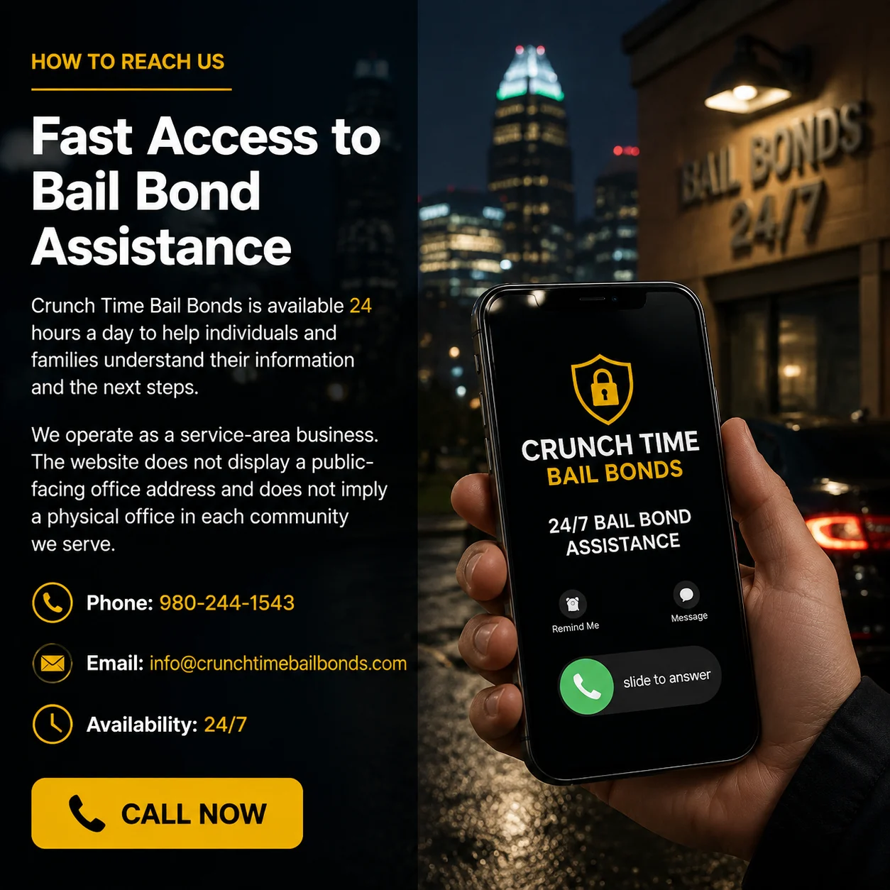 Fast access to 24/7 bail bond assistance in Charlotte NC